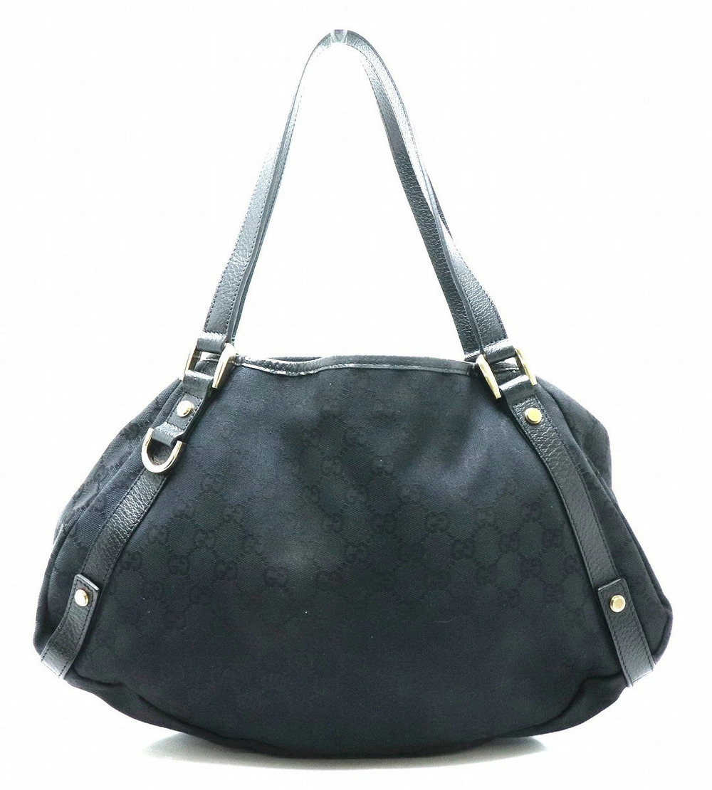 Gucci GG Canvas Shoulder Bag Leather Black
